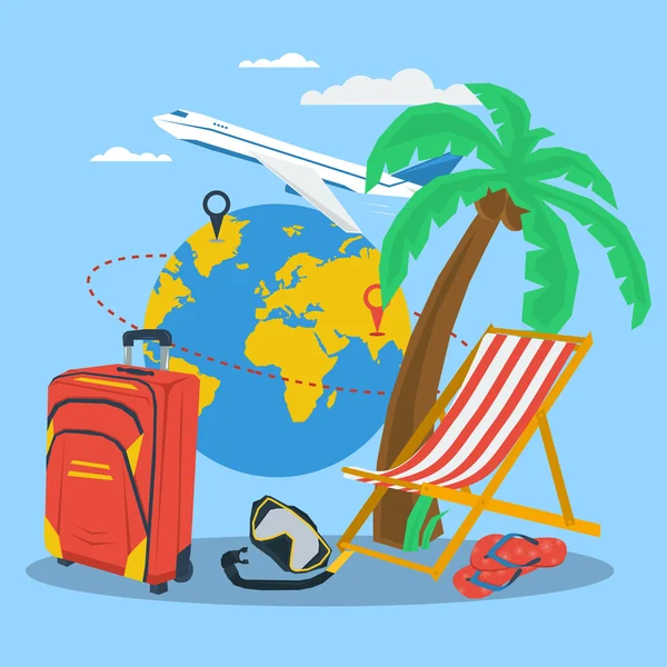 Travel time at summer concept — Stockvector