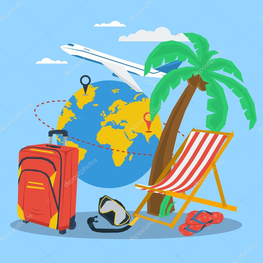 Travel time at summer concept Stock Vector Image by ©SergeyVasutin  #106190208
