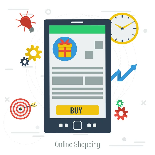 ベクトル概念モバイル オンライン ショッピング — ストックベクタ