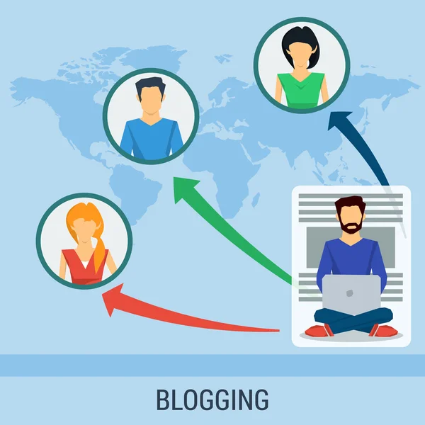 Obchodní koncept blogování — Stockový vektor