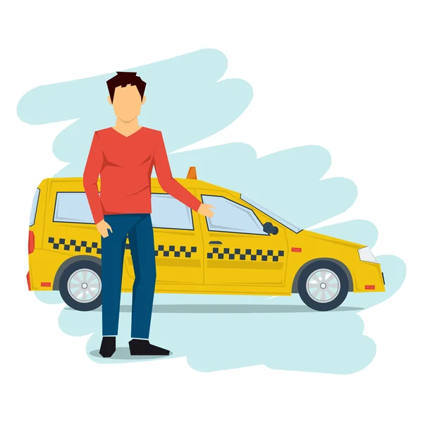Taxikář izolovaný na bílém — Stockový vektor