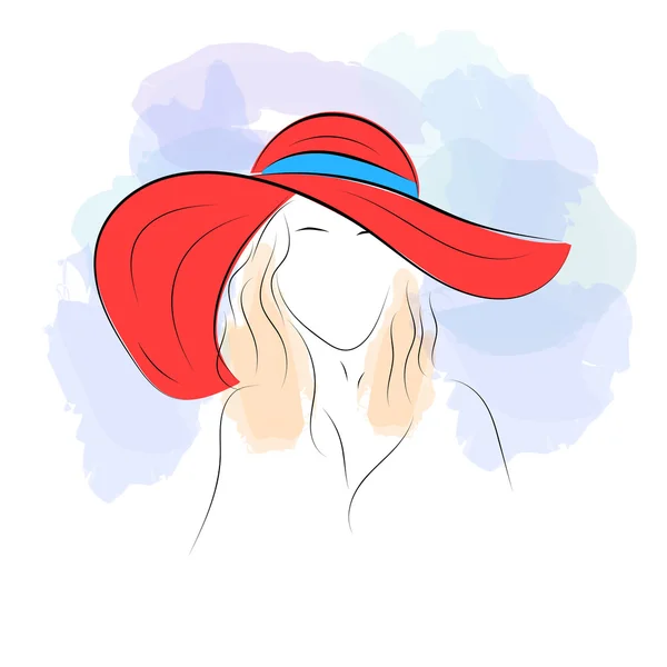 Woman in summer hat — Stock Vector