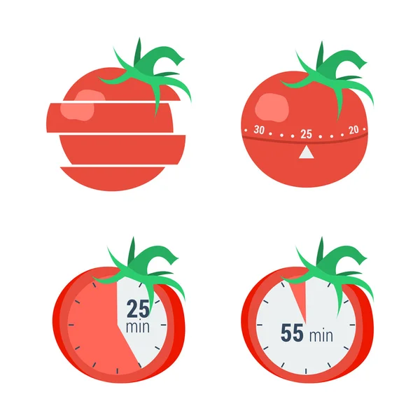 ポモドーロ タイマー コンセプト — ストックベクタ