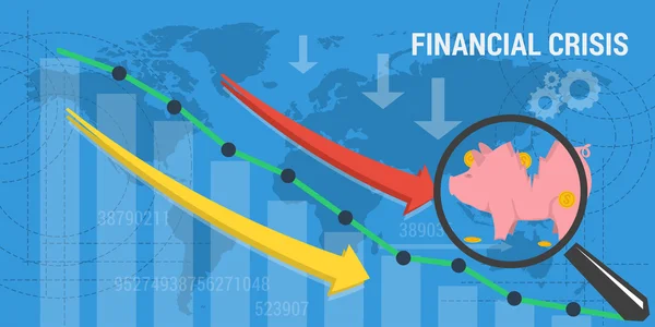 Banner financial crisis — Stock Vector