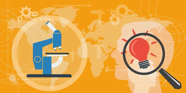 Contexto com microscópio e lâmpada —  Vetores de Stock