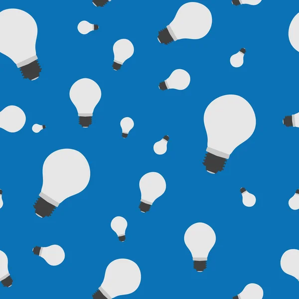 Sans couture - lampe ampoule sur bleu — Image vectorielle