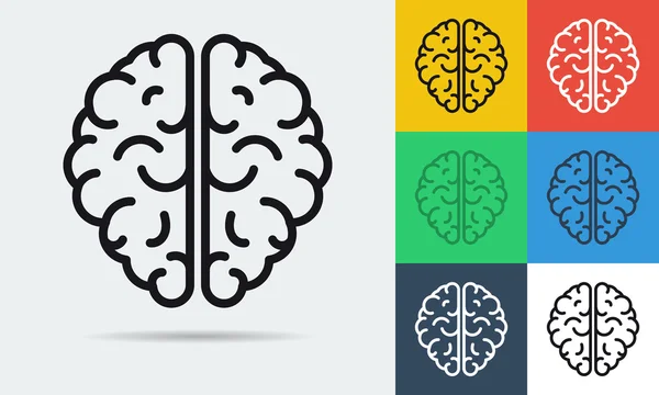 Icône de ligne vectorielle du cerveau — Image vectorielle