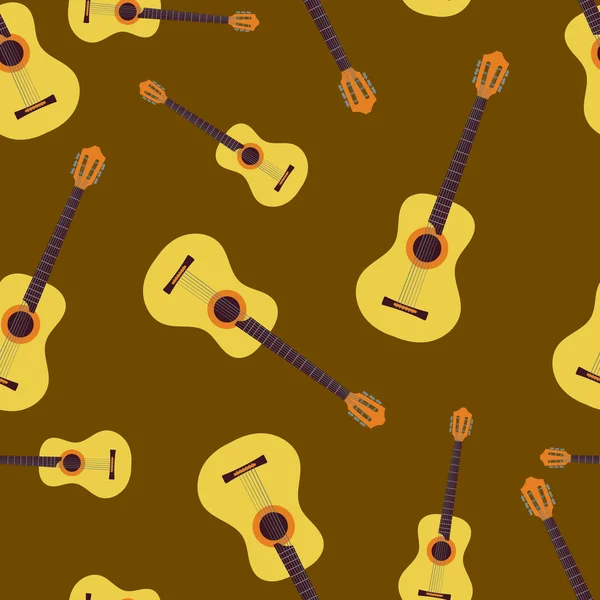 Vzor bezešvé s 6 strunná kytara — Stockový vektor