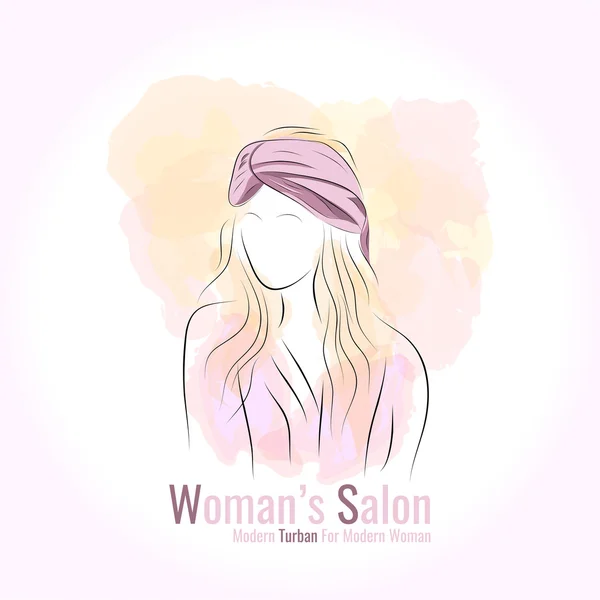 Silueta ženy v turbanu — Stockový vektor