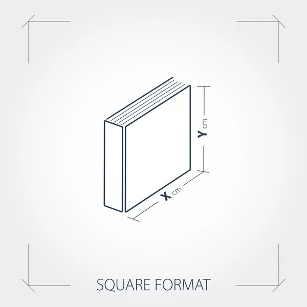 Symbol des quadratischen Fotobuchs — Stockvektor