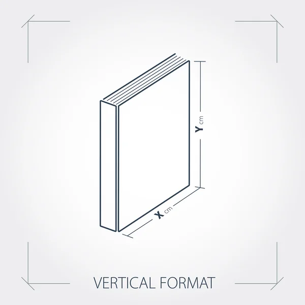 Ícone de fotolivro de formato vertical — Vetor de Stock