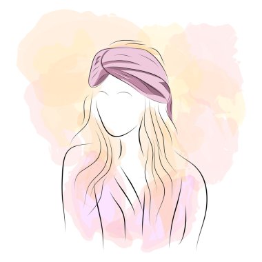 Pembe Türban kadında siluet