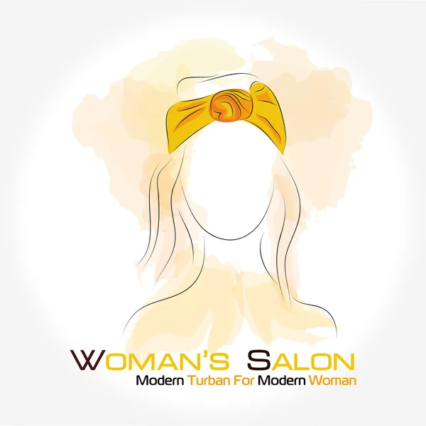 Silhouette femme dans un turban — Image vectorielle