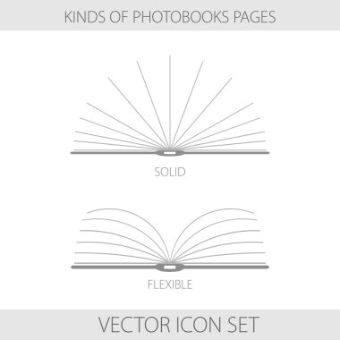 Photobooks sayfa türleri tek renkli simgeler