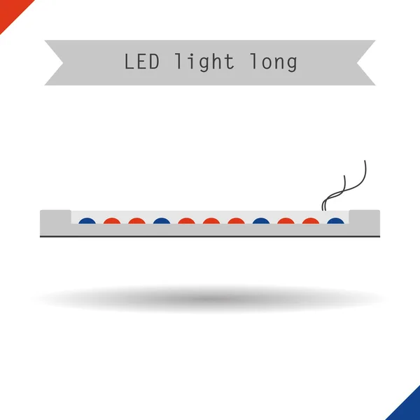 Lampu LED panjang ikon untuk cahaya phyto - Stok Vektor