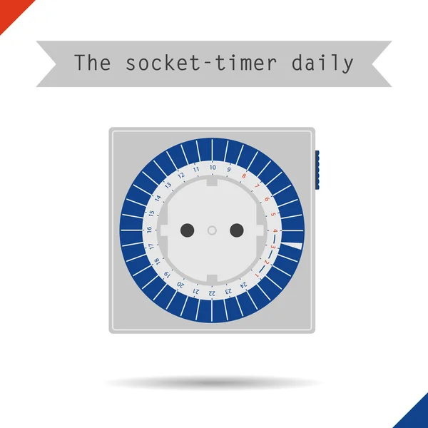 Icon socket timer daily for phyto light — Stock Vector