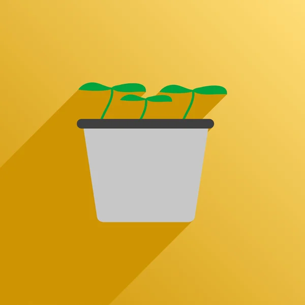 Εικονίδιο ποτ με φυτά — Διανυσματικό Αρχείο