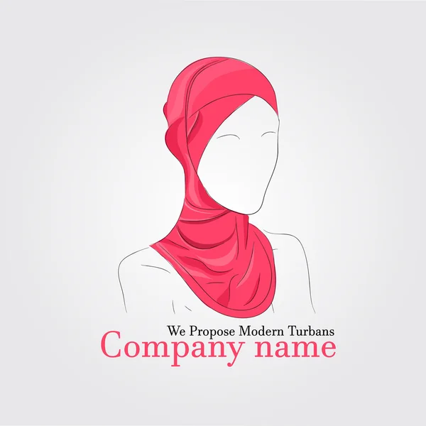 이슬람 여자 색된 hijab을 입고 — 스톡 벡터