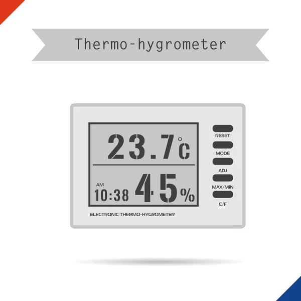 Digital thermometer hygrometer icon — Stock Vector