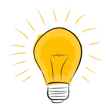 Vektör ampul el çizilmiş doodle