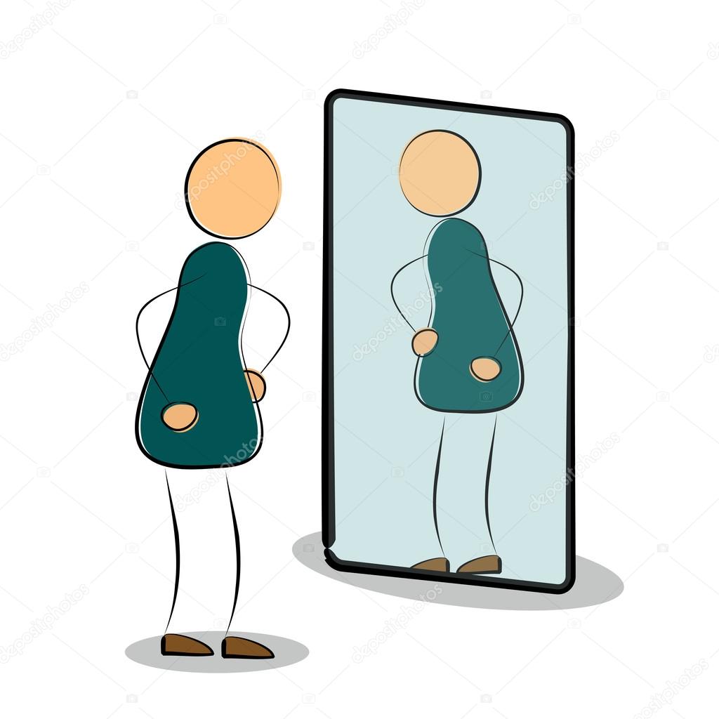 Looking In Mirror Clipart
