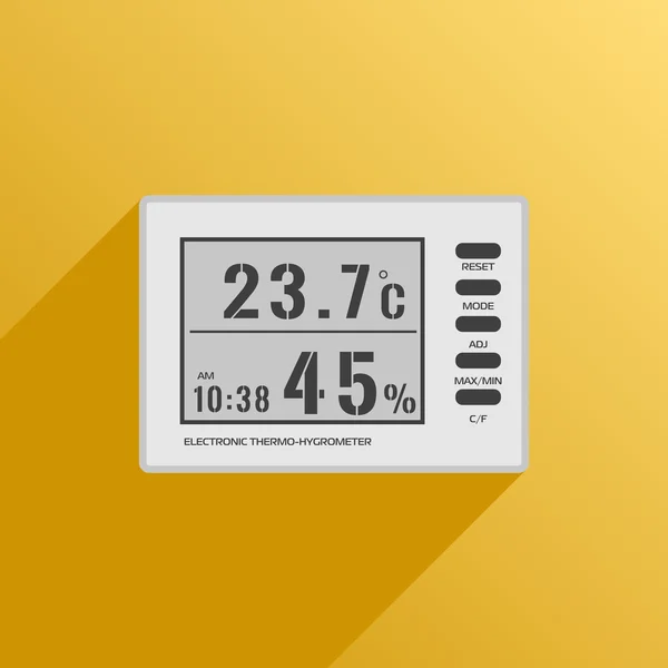 Icône hygromètre thermomètre numérique — Image vectorielle