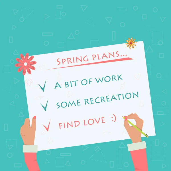 El işareti bahar planları hakkında yapıyor