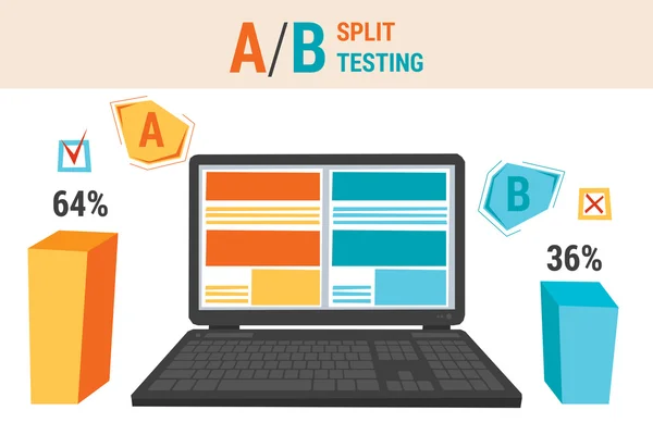 Infographics of A B split testing — Stock Vector