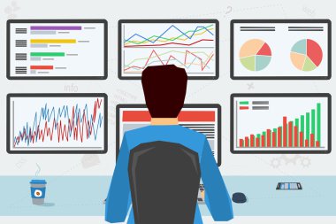 adam altı monitör ile işyerinde
