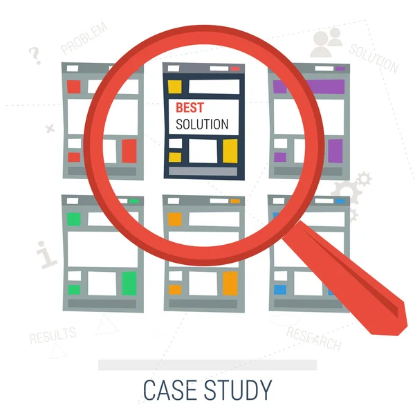 Concetto case study soluzione migliore — Vettoriale Stock