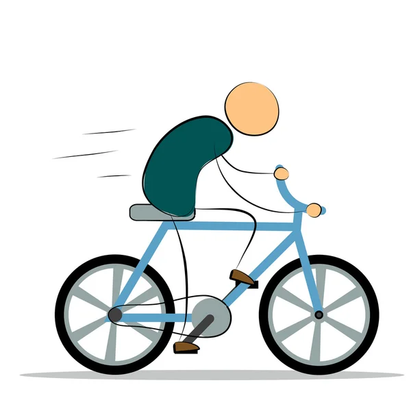 Vektoros illusztráció. Ember lovaglás kerékpár — Stock Vector