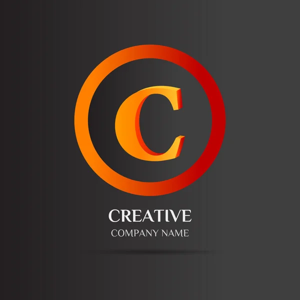 C文字ロゴ抽象デザイン — ストックベクタ