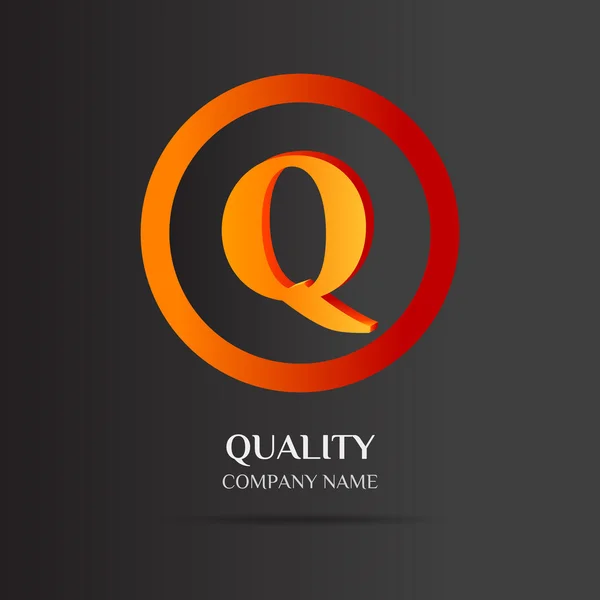 Q ตัวอักษรโลโก้ออกแบบนามธรรม — ภาพเวกเตอร์สต็อก