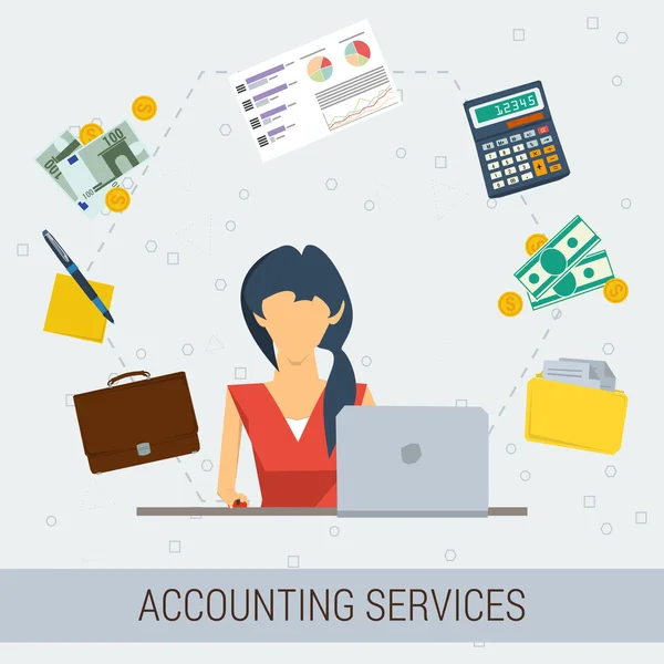 Accounting services flat illustration — Stock Vector