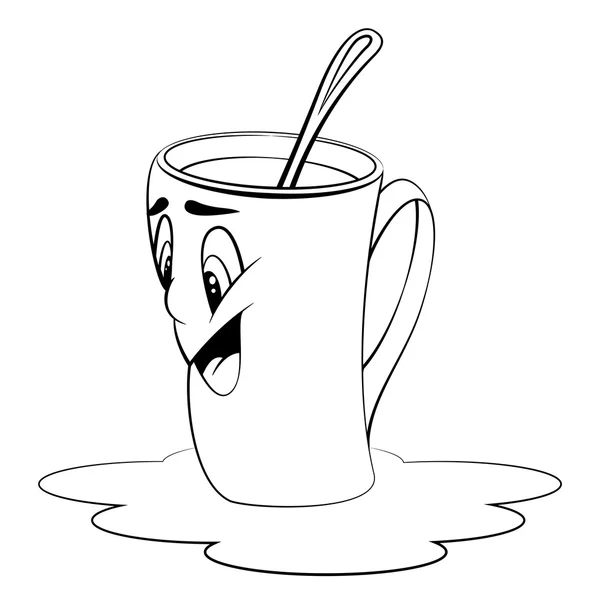 Çizgi film Kupası. Sürpriz ifade. Boyama sayfası