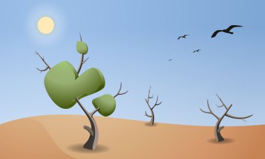 Karikatür manzara çöl oyun tasarımı için