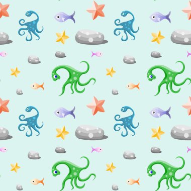 Derin deniz hayat seamless modeli