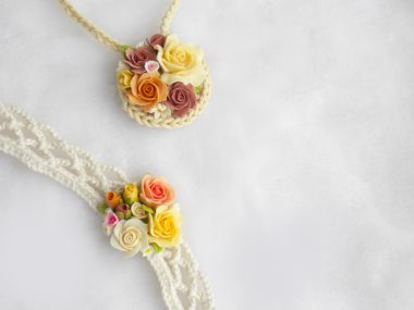 El yapımı polimer kil kolye takı 