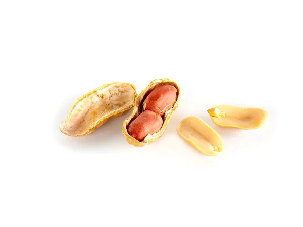 Dried ground nut on white background — Stock Photo, Image