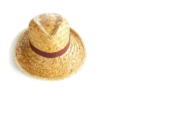 Sombrero de paja sobre fondo blanco — Foto de Stock