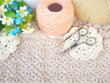 Güzel el yapımı tığ işi dantel arka plan