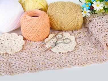 Güzel el yapımı tığ işi dantel arka plan