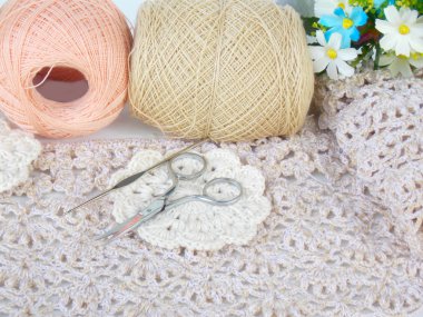 Güzel el yapımı tığ işi dantel arka plan