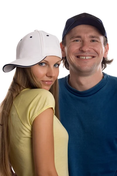 Усміхнений чоловік і жінка — стокове фото