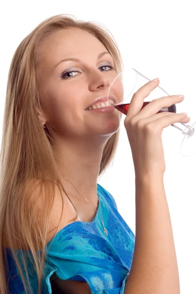 The girl with a glass — Stock Photo, Image