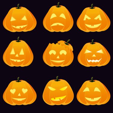 Cadılar bayramı balkabağı seti.