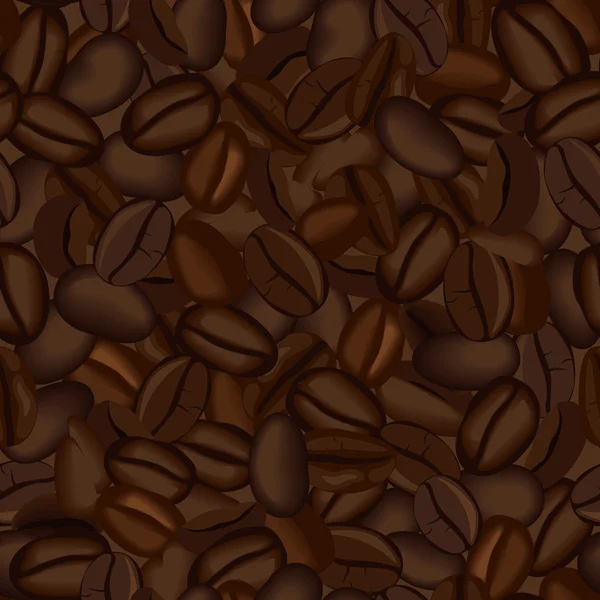 Granos de café fondo sin costura — Vector de stock