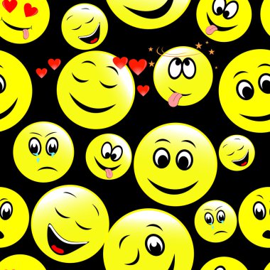 Gülen yüz farklı duygularını ifade seamless modeli.