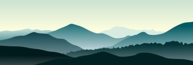 Mountain landscape in the summer morning. clipart
