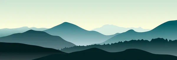 Mountain landscape in the summer morning. — Stock Vector